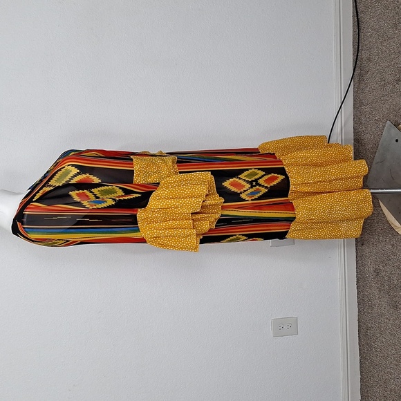 Multicolor Striped Bohemian Boho Hippie Bell Sleeve Kimono Duster Size L/XL - Picture 6 of 13